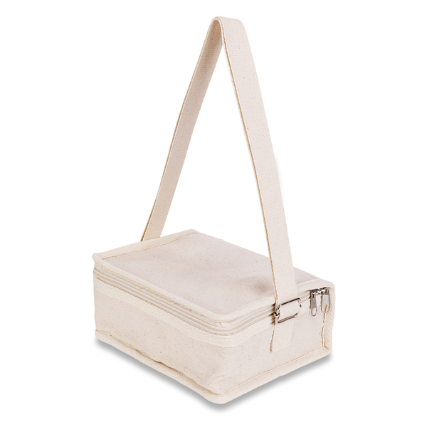 Zestaw na lunch Take Away, beżowy z nadrukiem logo b