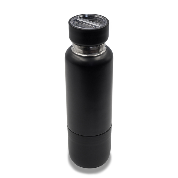 Wielofunkcyjna butelka termiczna Multina 500 ml, czarny z nadrukiem logo b