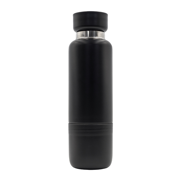 Wielofunkcyjna butelka termiczna Multina 500 ml, czarny z nadrukiem logo d