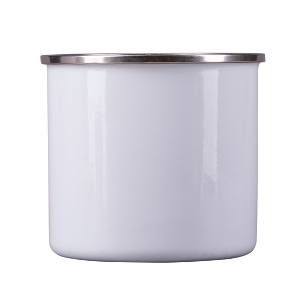 Kubek emaliowany z powłoką sublimacyjną Odis 500 ml, biały z nadrukiem logo d