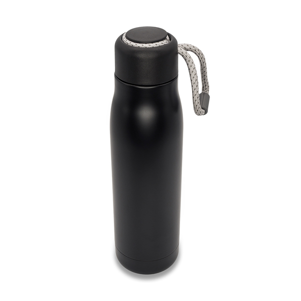 Butelka termiczna Calgaro 500 ml, czarny z nadrukiem logo b
