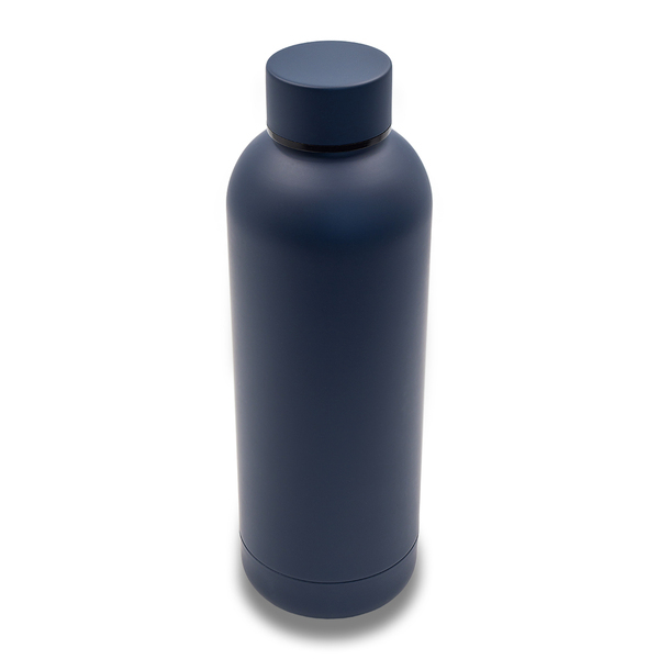 Butelka termiczna Mendoza 500 ml, granatowy z nadrukiem logo a