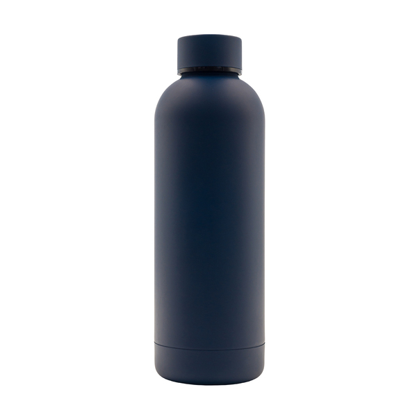 Butelka termiczna Mendoza 500 ml, granatowy z nadrukiem logo - zdjęcie produktu