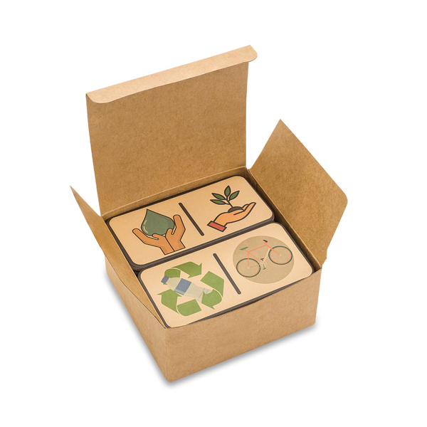 Domino Ecoworld, beżowy z nadrukiem logo - zdjęcie produktu