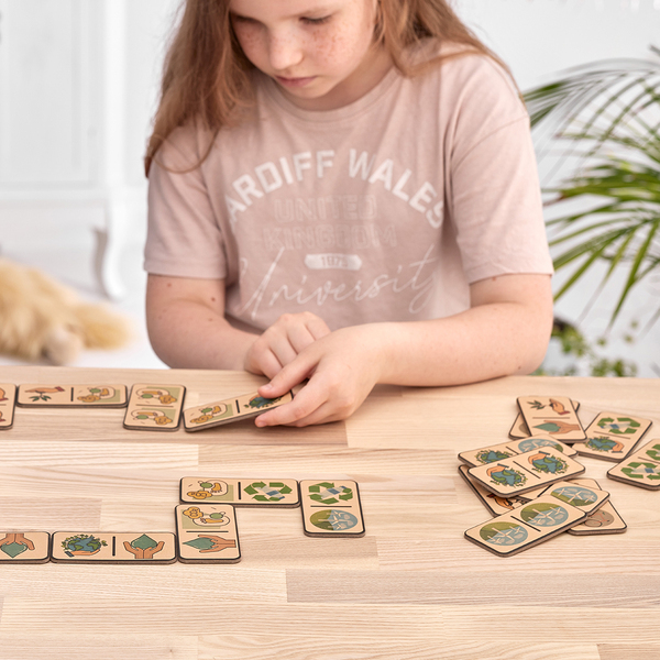 Domino Ecoworld, beżowy z nadrukiem logo d