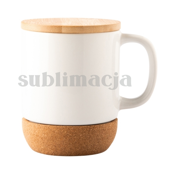 Kubek ceramiczny z powłoką sublimacyjną Giulio, biały z nadrukiem logo