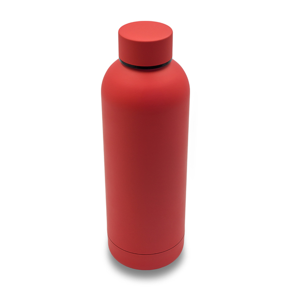 Butelka termiczna Mendoza 500 ml, czerwony z nadrukiem logo a