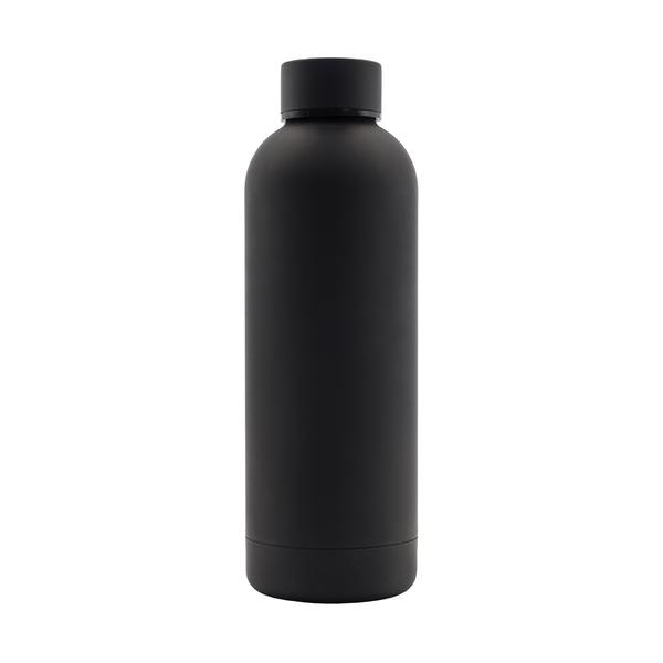 Butelka termiczna Mendoza 500 ml, czarny z nadrukiem logo - zdjęcie produktu