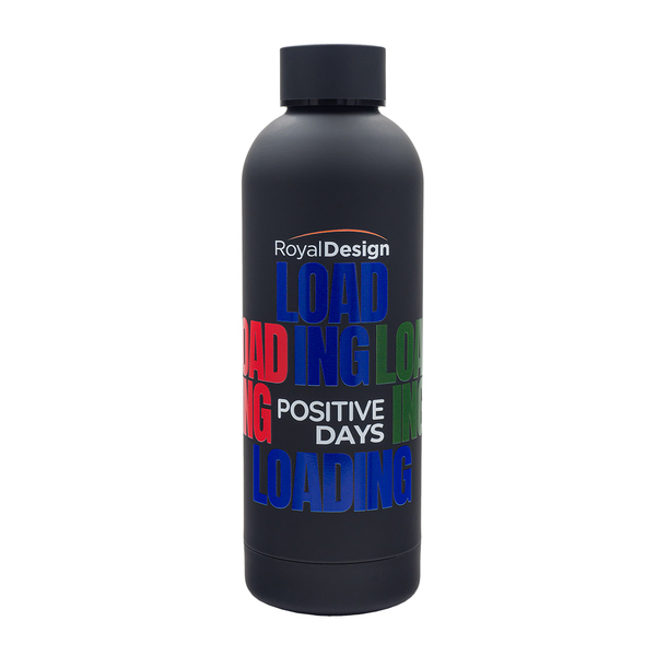Butelka termiczna Mendoza 500 ml, czarny z nadrukiem logo b