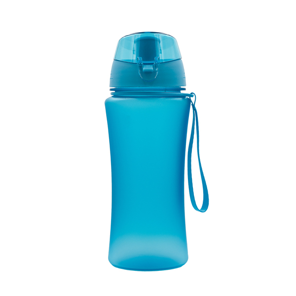Bidon z tritanu Como 480 ml, niebieski z nadrukiem logo b