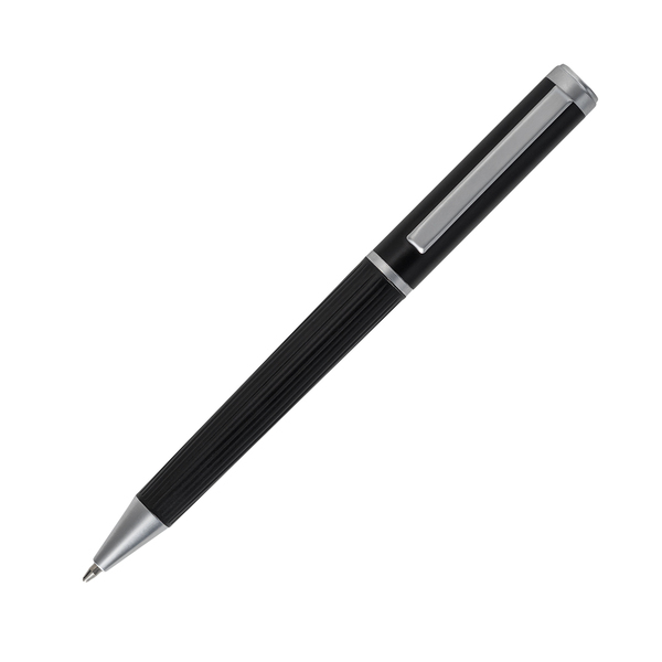 Zestaw upominkowy notes z długopisem Lovini, czarny z nadrukiem logo d