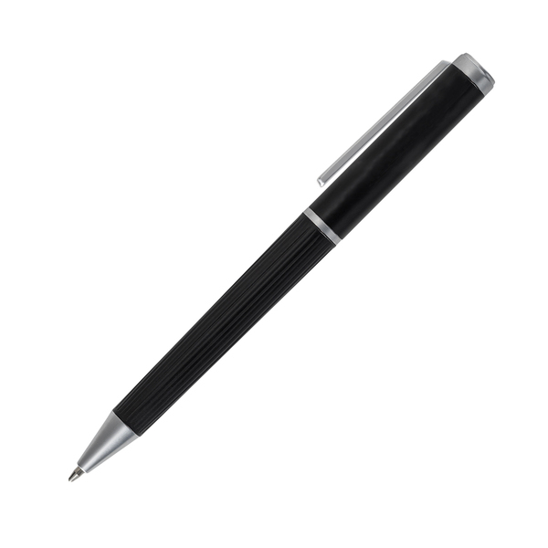 Zestaw upominkowy notes z długopisem Lovini, czarny z nadrukiem logo e