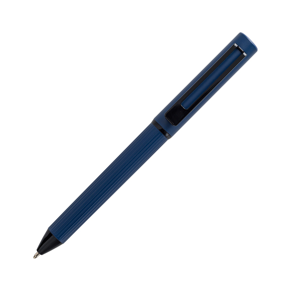 Zestaw upominkowy notes z długopisem Lovina, granatowy z nadrukiem logo d