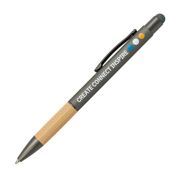 Długopis aluminiowy Kanuri, szary z nadrukiem logo b