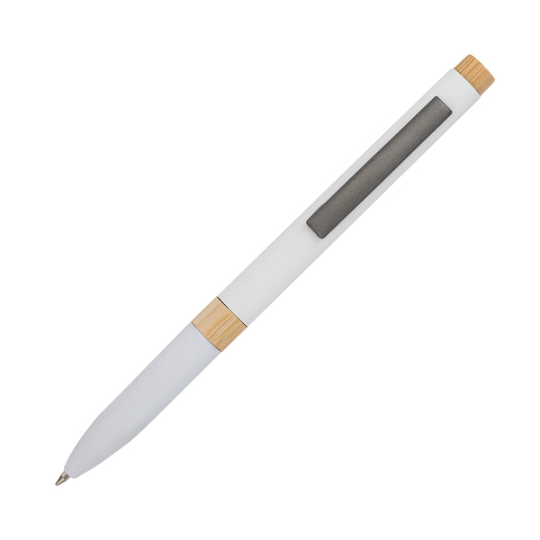 Długopis aluminiowy Khosa, biały z nadrukiem logo b