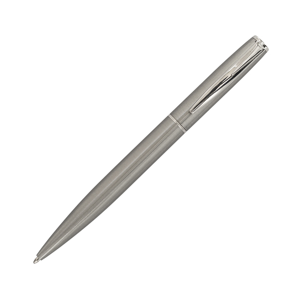 Metalowy długopis w pudełku Silvery, srebrny z grawerem logo b