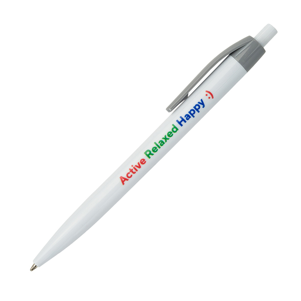 Długopis Swift, szary z nadrukiem logo a