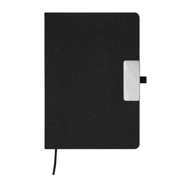 Notes z długopisem w pudełku Plata, czarny z nadrukiem logo e
