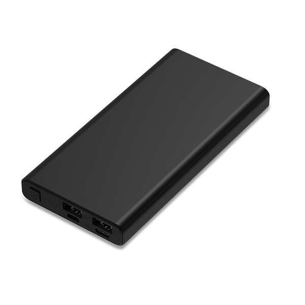 Power bank 10000 mAh Banco, czarny z nadrukiem logo b