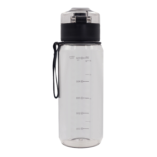 Bidon z tritanu H2O 680 ml, czarny z nadrukiem logo d