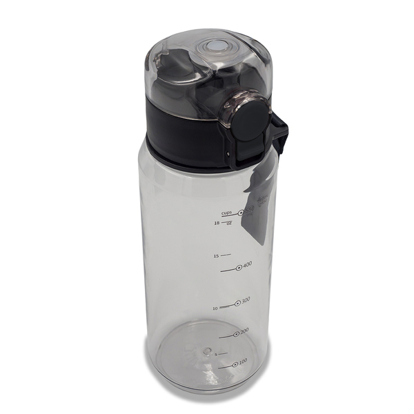 Bidon z tritanu H2O 680 ml, czarny z nadrukiem logo e