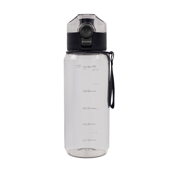 Bidon z tritanu H2O 680 ml, czarny z nadrukiem logo - zdjęcie produktu