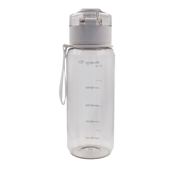 Bidon z tritanu H2O 680 ml, szary z nadrukiem logo c