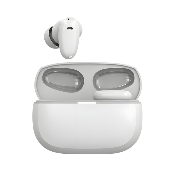 Słuchawki Bluetooth ANC/ENC Dixon, biały z nadrukiem logo - zdjęcie produktu