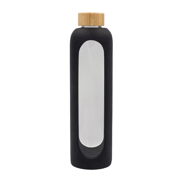 Butelka ze szkła borokrzemowego Richmond 1100 ml, czarny z nadrukiem logo