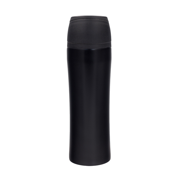 Kubek termiczny Harrow 440 ml, czarny z nadrukiem logo c