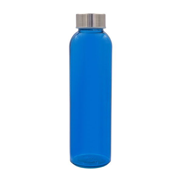 Kolorowa, szklana butelka Aqua Kuba 500 ml, niebieski z nadrukiem logo c