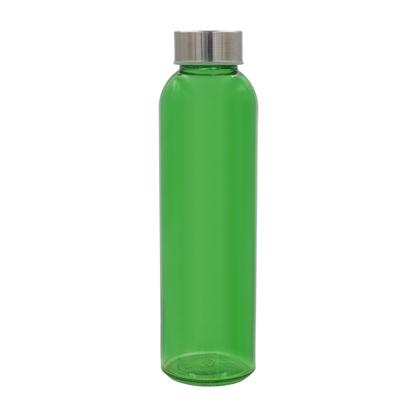 Kolorowa, szklana butelka Aqua Kuba 500 ml, zielony z nadrukiem logo c