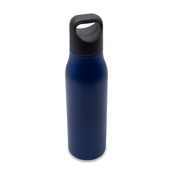 Butelka stalowa Bary 800 ml, granatowy z nadrukiem logo b