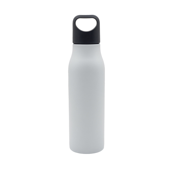 Butelka stalowa Bary 800 ml, biały z nadrukiem logo