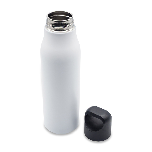 Butelka stalowa Bary 800 ml, biały z nadrukiem logo b