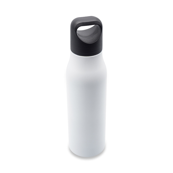 Butelka stalowa Bary 800 ml, biały z nadrukiem logo c