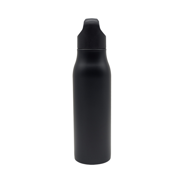 Butelka stalowa Bary 800 ml, czarny z nadrukiem logo b