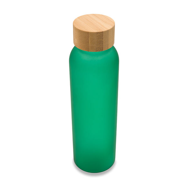 Butelka szklana Melbourne 500 ml, zielony z nadrukiem logo b