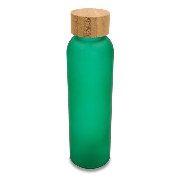 Butelka szklana Melbourne 500 ml, zielony z nadrukiem logo