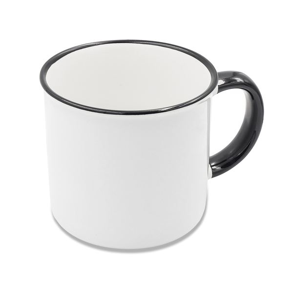 Kubek z powłoką sublimacyjną Ars 400 ml, czarny z nadrukiem logo b