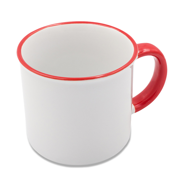 Kubek z powłoką sublimacyjną Ars 400 ml, czerwony z nadrukiem logo b