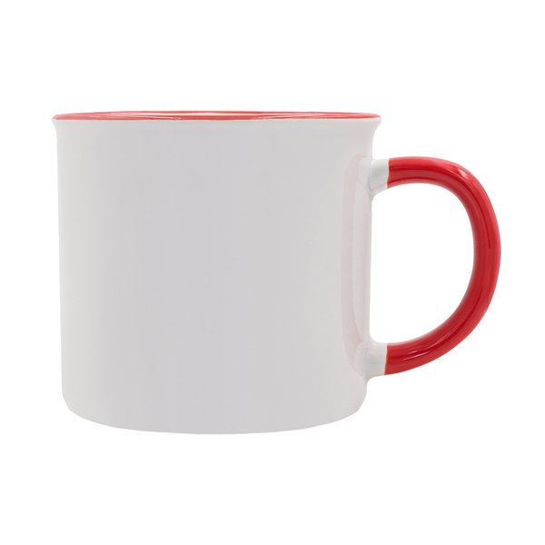 Kubek z powłoką sublimacyjną Ars 400 ml, czerwony z nadrukiem logo c