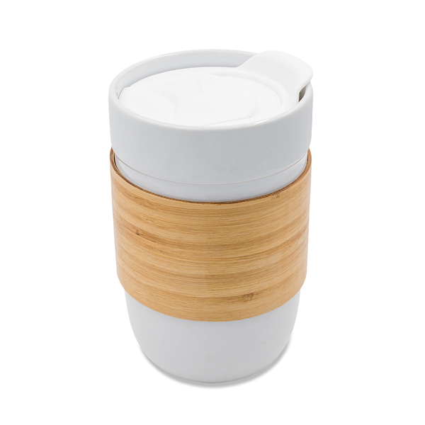 Kubek ceramiczny Skive 500 ml, biały z nadrukiem logo - zdjęcie produktu