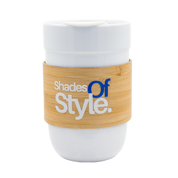 Kubek ceramiczny Skive 500 ml, biały z nadrukiem logo a