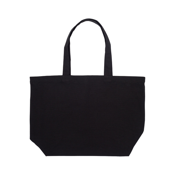 Torba z polibawełny 340g/m2 Peyton, czarny z nadrukiem logo