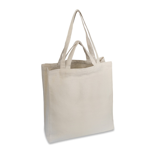 Torba bawełniana 340g/m2 Elsie, beżowy z nadrukiem logo - zdjęcie produktu