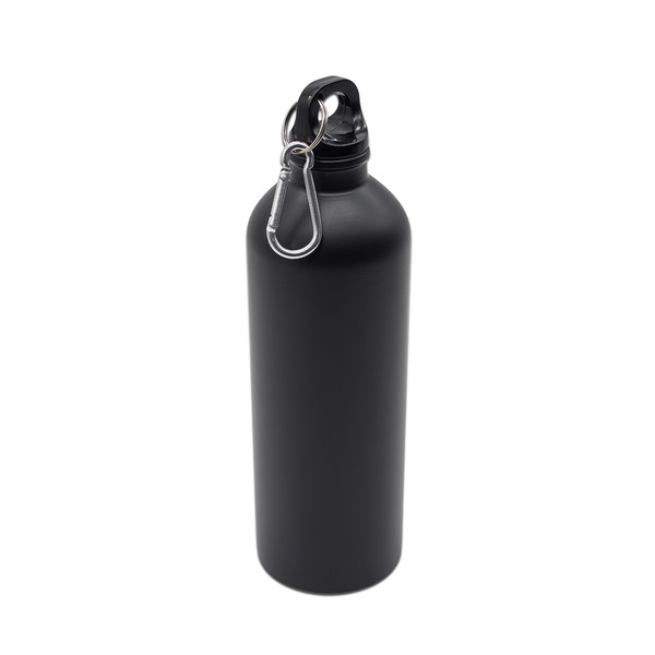 Bidon stalowy Caminos 800 ml, czarny z nadrukiem logo - zdjęcie produktu
