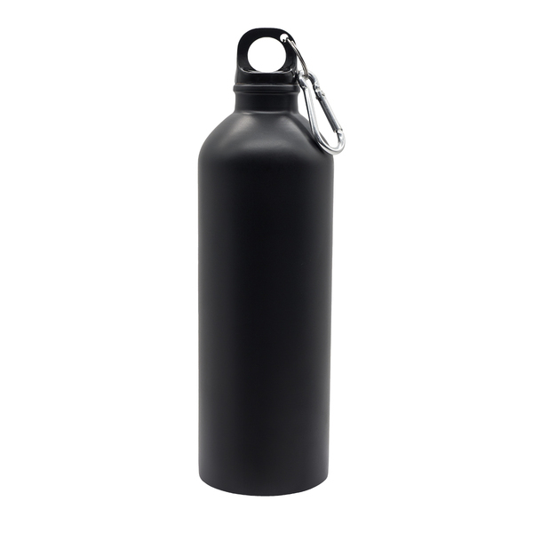 Bidon stalowy Caminos 800 ml, czarny z nadrukiem logo a