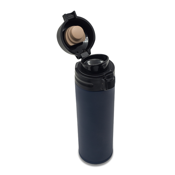 Kubek termiczny Olten 400 ml, granatowy z nadrukiem logo b