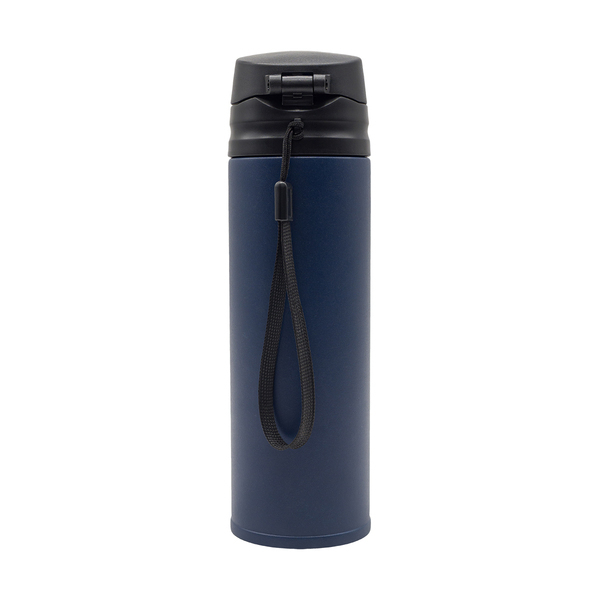 Kubek termiczny Olten 400 ml, granatowy z nadrukiem logo f